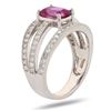 Image 3 : 1.72 ctw Pink Sapphire and 0.60 ctw Diamonds Platinum Ring