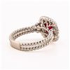 Image 2 : 1.21 ctw BURMA Ruby and 0.27 ctw Diamond 18K White Gold Ring (GIA CERTIFIED)