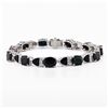 Image 1 : 18.52 ctw Blue Sapphire and 0.49 ctw Diamond 18K White Gold Bracelet