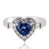 Image 1 : 1.52 ctw UNHEATED Blue Sapphire and 0.40 ctw Diamond 18K White Gold Ring (GIA CE