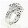 Image 9 : 18k White Gold 1.20 ctw Round & Princess Cut Diamond Tiered Square Cluster Ring