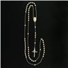 Image 8 : NEW 14k Gold Long 26" Polished Bead Our Lady of Guadalupe Rosary Crucifix Chain