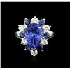 Image 1 : 14KT White Gold 4.80 ctw Tanzanite, Sapphire and Diamond Ring