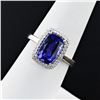 Image 3 : 3.65 ctw Tanzanite and 0.33 ctw Diamond Platinum Ring