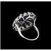 Image 3 : 4.17 ctw Tanzanite and Diamond Ring - 14KT White Gold