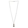 Image 1 : Chanel Gold-tone Metal CC Flower Faux Pearl Drop Pendant Necklace