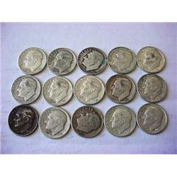 Fifteen Roosevelt Dimes