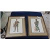 Image 1 : 2 Framed Military Prints - JC Boulzy 13" x 16" 