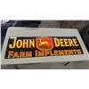 Image 1 : John Deere Metal Embossed Sign- Modern 13" x 42"