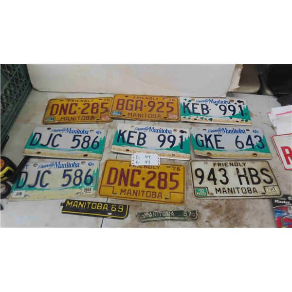 9 License Plates + 2 Tags - (1) '57 Tag Smaller for Motorcycle / Trailer??