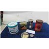 Image 1 : Blue Ribbon Tin, Klik Tin Bank, CP Rail Drinking Water Can, Player's Tin, plus more