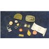 Image 1 : 2 Belt Buckles, Pinback Buttons, Dog Tags, Lighter