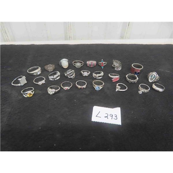 (25) Fashion Rings - Silver in Color