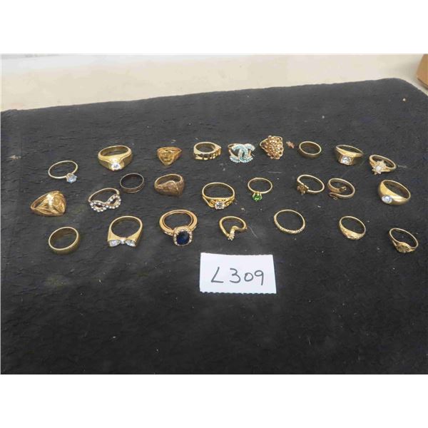 (25) Gold Colored Fashion Rings