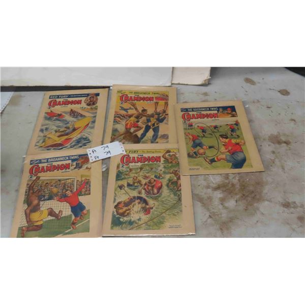 (5) WWII Comics - 1940s - Good Condition ' The Champion'