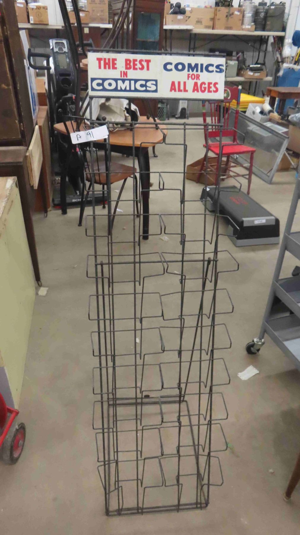 Comic Sale Rack Vintage Comic Magazine Rack - Self Standing 14