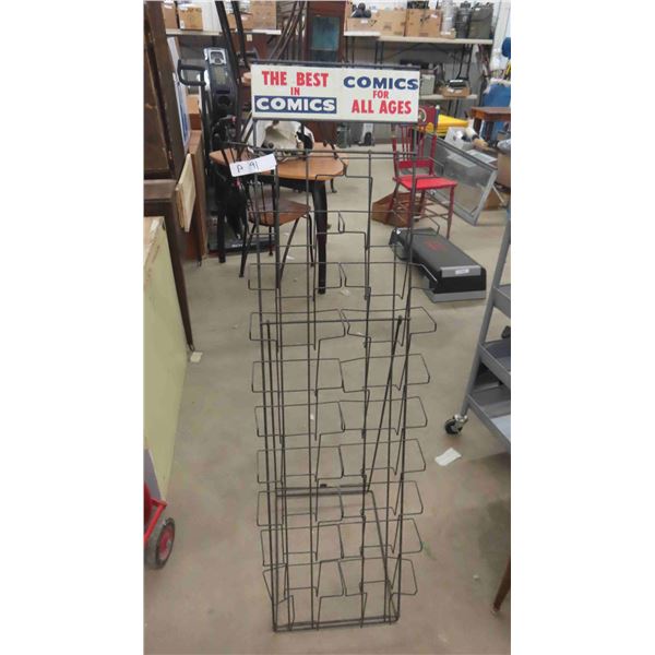 Vintage Comic Magazine Rack Self Standing 14 X 55 McSherry Vintage comic magazine rack self standing 14 x 55 mcsherry