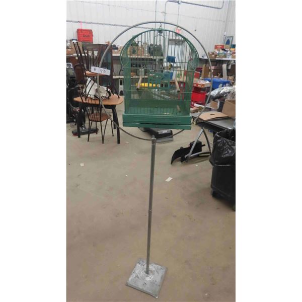 Vintage Self Standing Bird Cage 67" Tall