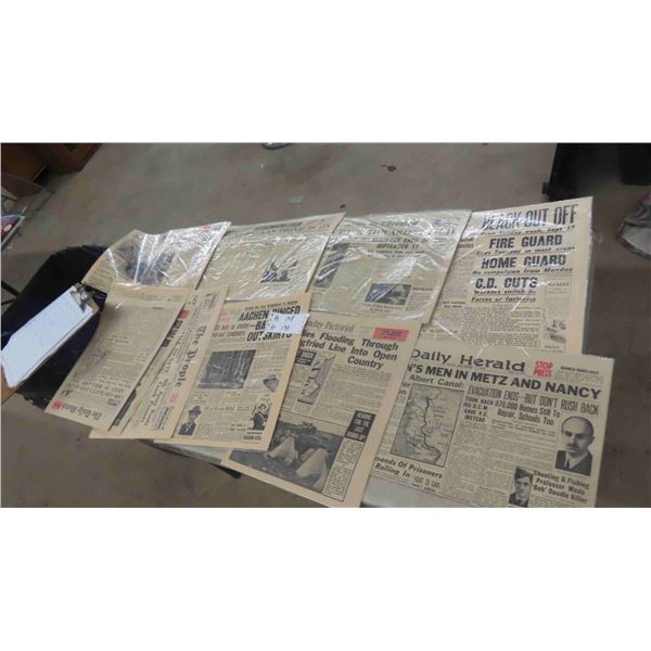 10 WWII 1940s Newspapers