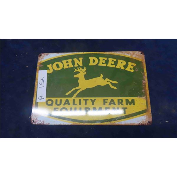 John Deere Metal Sign - Modern 8" x 12"