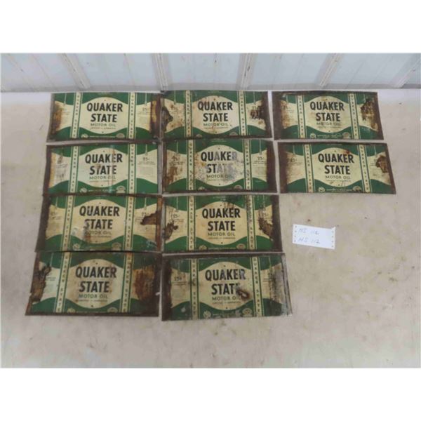 (10) Quaker State Flats Oil Cans