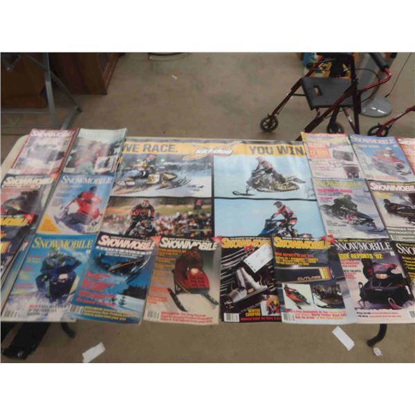 20 Snowmobile Magazines 1980's, 90's & Ski-Doo Poster