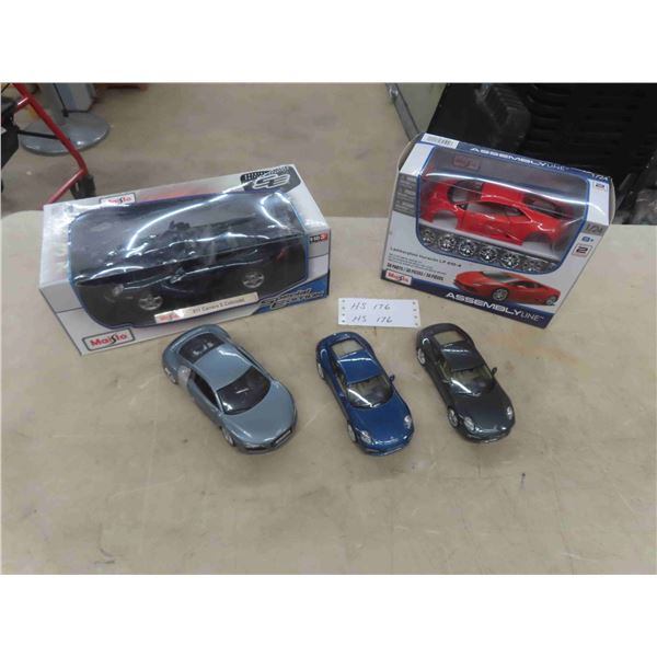 New Die Cast 1:18 Scale + Metal Model Kit, 3 Die Cast Cars ; 1:24 + 1:28 Scale