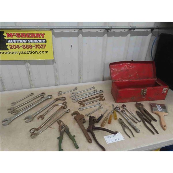 Tool Box Full of; Wrenches, Ratchets, Nut Drivers, plus more