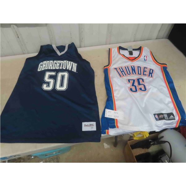 2 NBA Basketball Jerseys ; Georgetown + Thunder