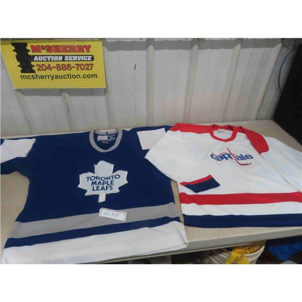 2 NHL Jerseys ; Toronto Sz Lg & Washington Sz XL