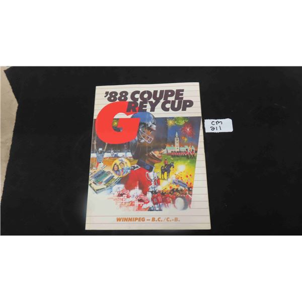 Winnipeg Blue Bombers 1988 Grey Cup Winnipeg Program