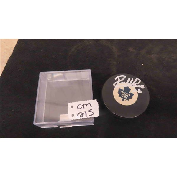 Autographed Rick Vaive Toronto Maple Leafs Puck