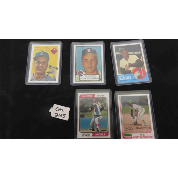 5 Assorted Baseball Cards