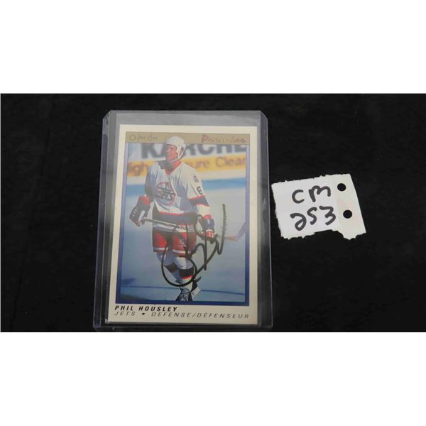 Autographed Phil Housley Winnipeg Jets Card 