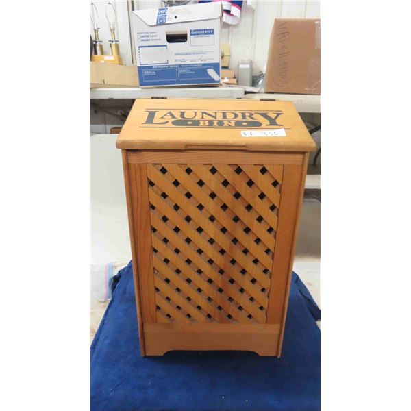 Laundry Bin -Wooden 12" x 15" x 26.5" & Stool
