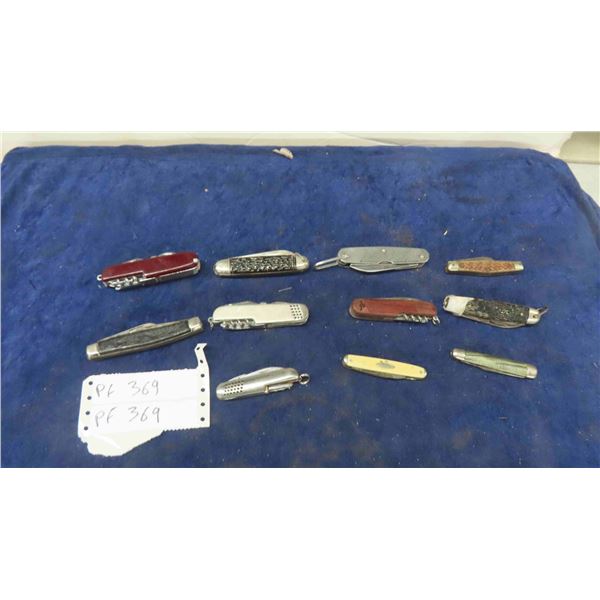 11 Pocket Knives ; Swiss + Multi Blade