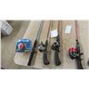 Image 2 : 4 Fishing Rods + Reels ; Shakespeare, Zebco, Worm Gear