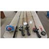 Image 7 : 4 Fishing Rods + Reels ; Shakespeare, Zebco, Worm Gear