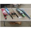 Image 1 : 3 New Rods + Reels, Minnow Trap, Fillet Board, Knife + Scaler