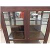 Image 4 : Oak 2 Door China Cabint with Key Side Glass + Mirrored Topper 16" x 36" x 68"
