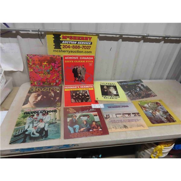 10 LP Records ; Cream , Monkees, Doors, Paul Rever + The Raiders, Dave Clark Five, 