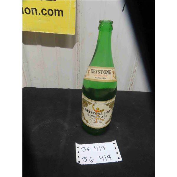 Keystone Dry Ginger Ale 28 oz Bottle- Winnipeg, MB Paper Label