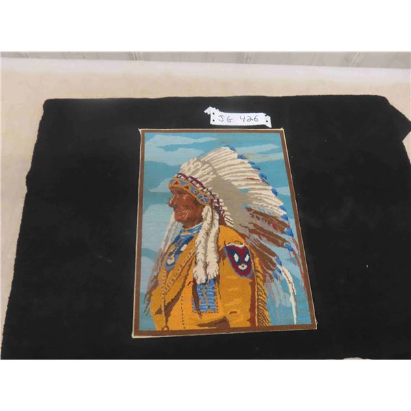 Petti Point Portrait of Indian Chief Measuring 9.75" x 12.75" - Beautifully Done