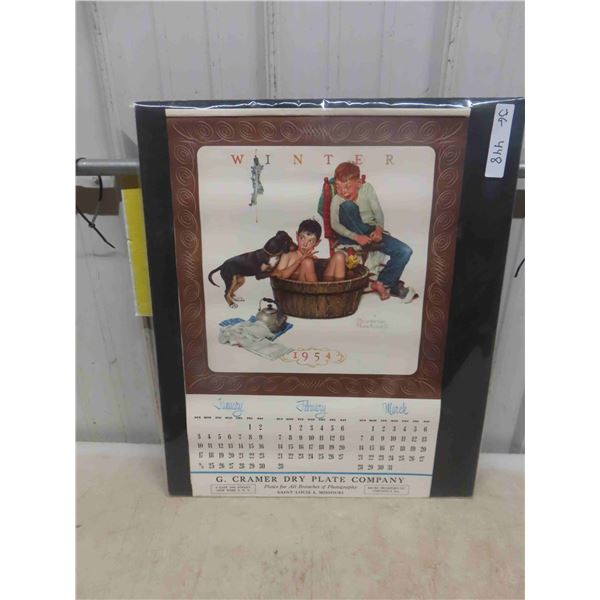 1954 Norman Rockwell Calendar Complete Very Nice Condition McSherry 1954 Norman Rockwell Calendar Complete Very Nice Condition McSherry