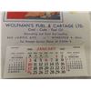Image 2 : (8) 1965 Calendars with Thermometers Advertising Wolfman's Fuel + Cartage Ltd. 
