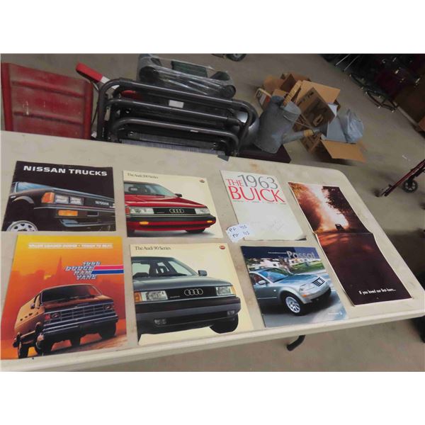 7 Car Brochures ; Dodge, Audi, Nissan Truck, Sales / Dealership Brochures ;