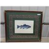 Image 1 : 33" x 39" Salmon Fish Framed Picture, Artmaster Studio, San Fernando, California