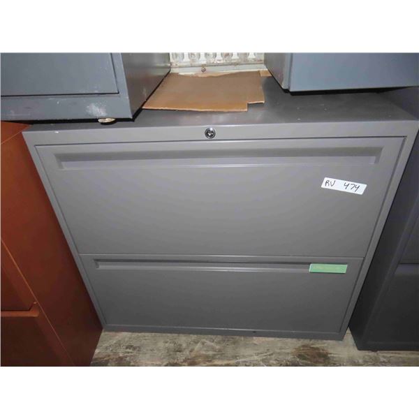 2 Drawer Lateral Metal Cabinet 18  x 27  x 30 