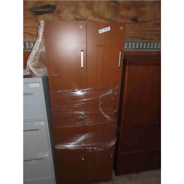 Wooden 6 Door Locking Cabinet with Keys 24" x 24" x 66"
