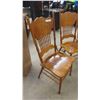 Image 2 : 4 Oak Double Press Back Chairs